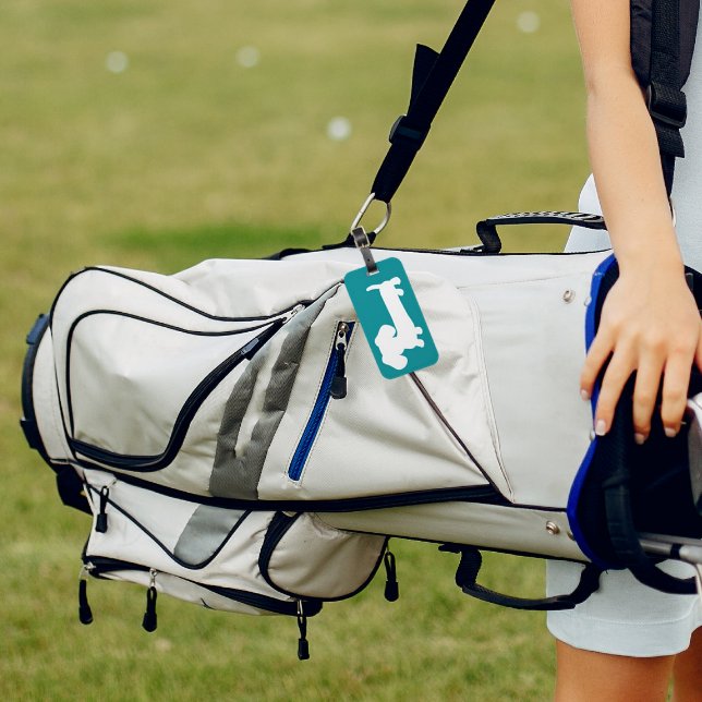 Etiqueta De Bagagem Saco de viagem azul-de-bagagem Dachshund (Criador carregado)