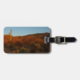 Etiqueta De Bagagem Saguaro Sunset I Arizona Desert Landscape