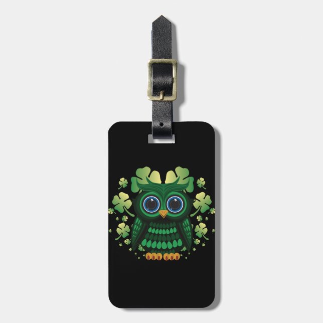 Etiqueta De Bagagem Saint Patrick's Owl (Frente Vertical)