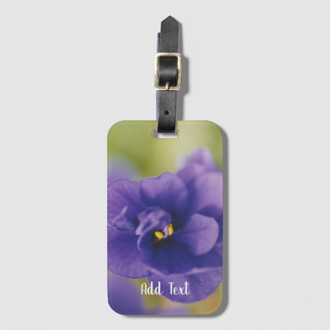 Etiqueta De Bagagem Saintpaulia Violeta Africana Azul (Frente Vertical)