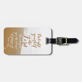 Etiqueta De Bagagem Salm 37:4 Verso Bíblia, praia Sandy e Oceano,