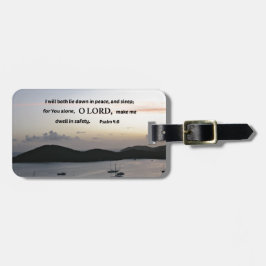 Etiqueta De Bagagem Salmo 4:8 Eu vou me deitar em paz....