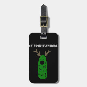 Etiqueta De Bagagem Salmoura animal do espírito engraçado com Antler
