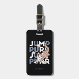 Etiqueta De Bagagem Salto Purr de Salto: Design de Gato Reproduzível c