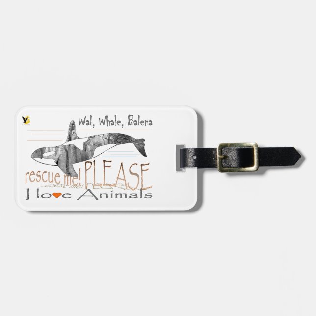 Etiqueta De Bagagem Salva-me a baleia (Frente Horizontal)