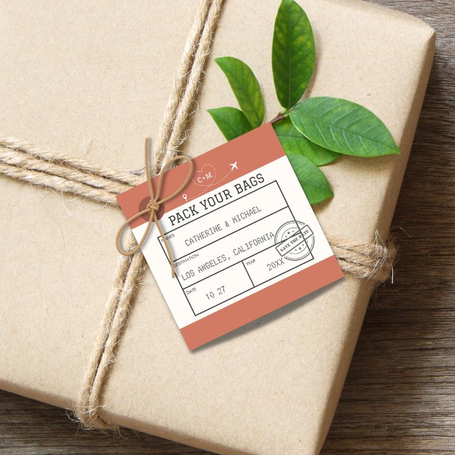 Etiqueta De Bagagem Salvar A Data (Criador carregado)