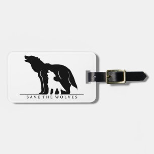 Etiqueta De Bagagem Salvar os lobos (o ver branco.)