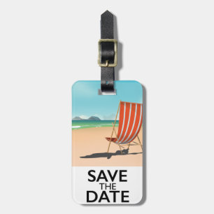 Etiqueta De Bagagem Salve a cadeira de praia de vintage