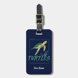 Etiqueta De Bagagem Salve as tartarugas para uma garota que ama tartar