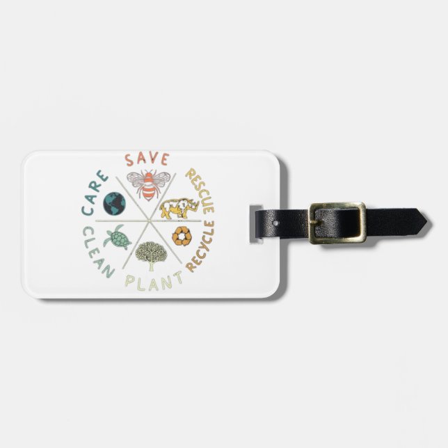Etiqueta De Bagagem 🌎💚 Salve nosso planeta 🌿 (Frente Horizontal)