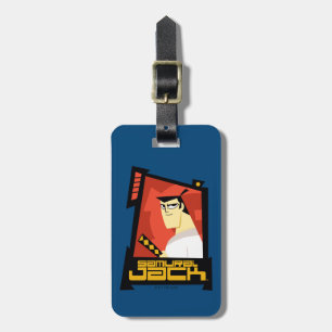 Etiqueta De Bagagem Samurai Jack Sorria Gráfico de Quadro Futurístico