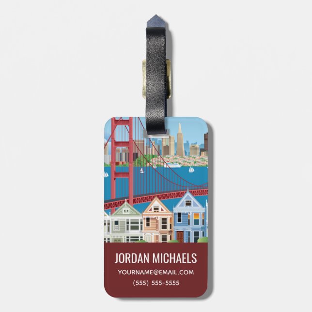 Etiqueta De Bagagem San Francisco, CA | a cidade pela baía (Traseira Vertical)