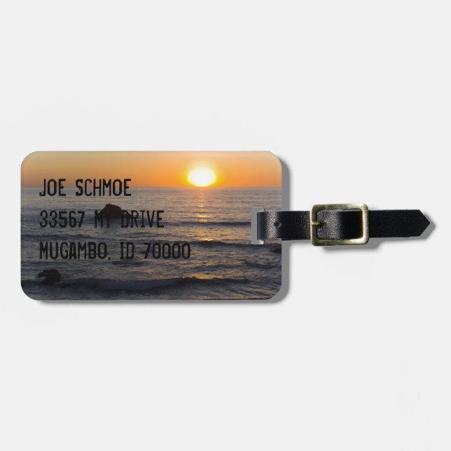 Etiqueta De Bagagem San Simeon Sunset (Frente Horizontal)