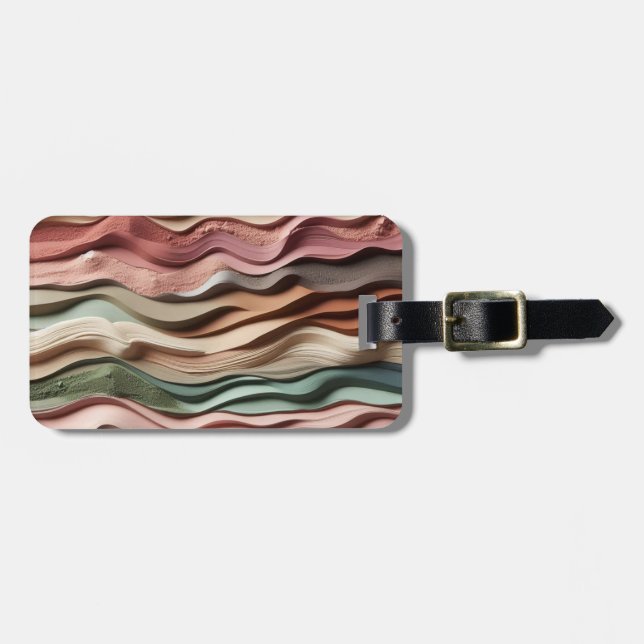 Etiqueta De Bagagem Sandy Waves Earth-Tone (Frente Horizontal)