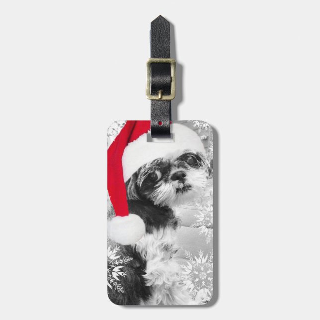 Etiqueta de Bagagem Santa Shih Tzu (Frente Vertical)