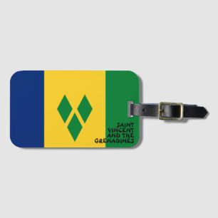 Etiqueta De Bagagem Santo Vincent e Bandeira Nacional das Granadinas