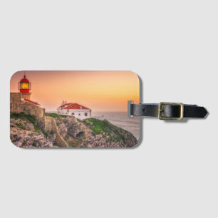 Etiqueta De Bagagem Sao Vicente de Cabo no por do sol o Algarve,