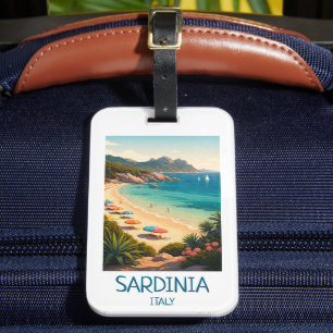 Etiqueta De Bagagem Sardenha Itália Minimalista Arte de Viagem Vintage
