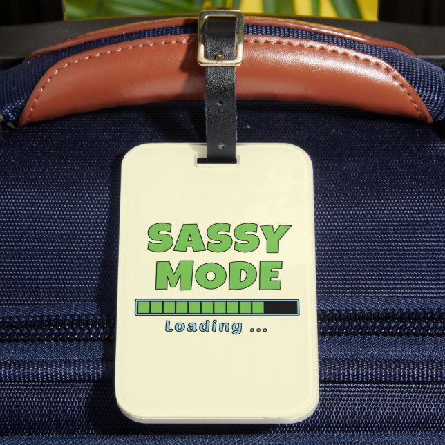 Etiqueta De Bagagem Sassy Mode Loading … (Frente Insitu 2)