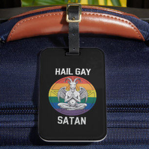 Etiqueta De Bagagem Satã de granizo Gay Engraçado Gótico Gótica Capa L