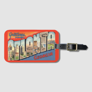 Etiqueta De Bagagem Saudação Vintage Atlanta Geórgia