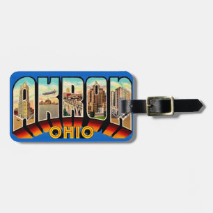 Etiqueta De Bagagem Saudações de Akron Ohio