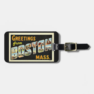 Etiqueta De Bagagem Saudações de Boston, Mass.