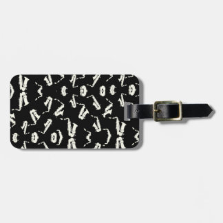 Etiqueta De Bagagem Saxofone Jazz Preto E Branco