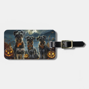 Etiqueta De Bagagem Schnauzer Halloween Spooky