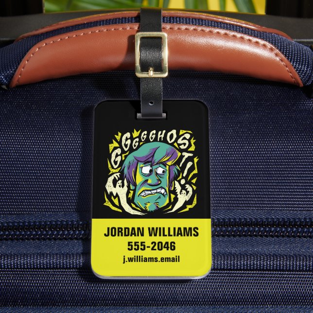 Etiqueta De Bagagem Scooby-Doo | Assustado (Frente Insitu 2)