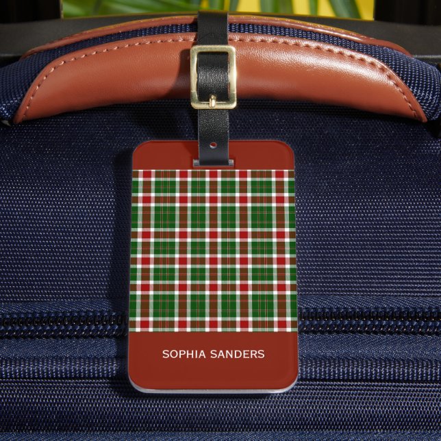 Etiqueta De Bagagem Scottish Tartan Pattern  (Frente Insitu 2)