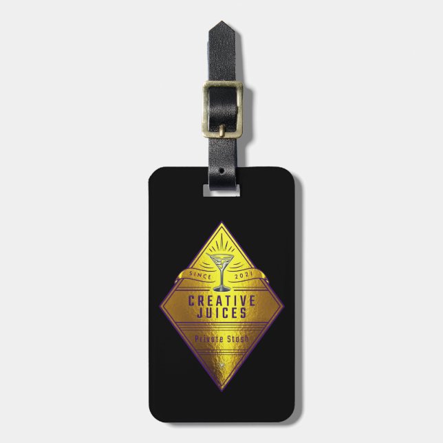 Etiqueta De Bagagem Scrapbooker Diamond "Creative Juices" (Frente Vertical)