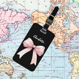 Etiqueta De Bagagem script de nome preto do arco