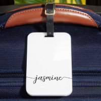 Script de Nome Simples de Girly Monograma Branco
