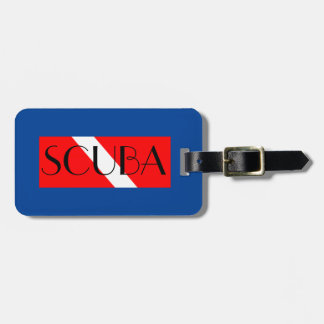 ETIQUETA DE BAGAGEM SCUBA LUGAGAGE TAG DIVULGANDO PAVILHÃO VERMELHO /