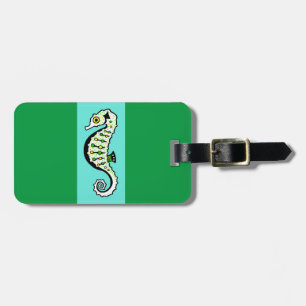 Etiqueta De Bagagem SEAHORSE gráfica - Náutica - Verde