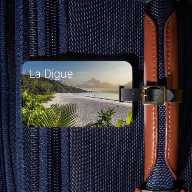 Etiqueta De Bagagem Seicheles La Digue Sunset Beach Souvenir (Frente Insitu 4)