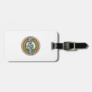 Etiqueta De Bagagem Seja Legal Retro Arco-Íris Camisa Vintage Design_2