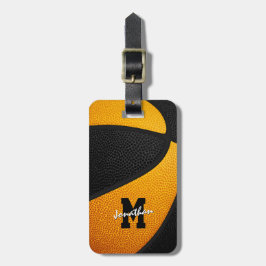 Etiqueta De Bagagem seleção negra cor laranja esportes presentes basqu