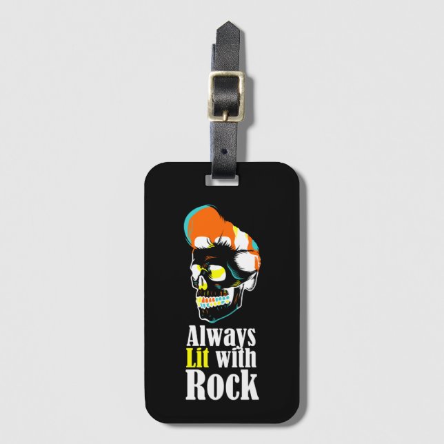 Etiqueta De Bagagem Sempre aceso com rock (Frente Vertical)