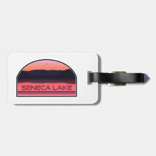 Etiqueta De Bagagem Seneca Lake New York Red Sunrise