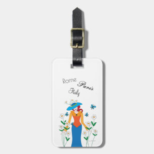 Etiqueta de Bagagem Senhora no Jardim
