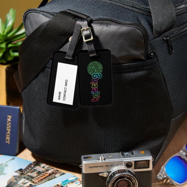 Etiqueta De Bagagem Sequin Glow Knitting (Frente e verso)