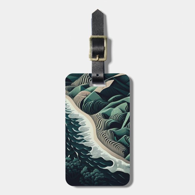 Etiqueta De Bagagem Serene Shores (Frente Vertical)