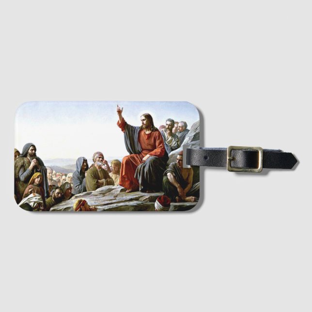 Etiqueta De Bagagem Sermão na pintura do Monte - Carl Bloch (Frente Horizontal)