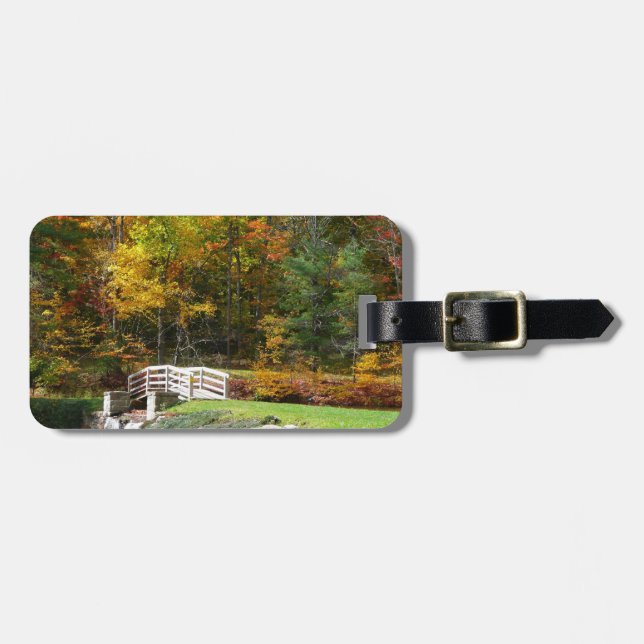 Etiqueta De Bagagem Sete Primaveras Caindo Ponte I Autumn Landscape (Frente Horizontal)