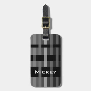 Etiqueta De Bagagem Seu nome e distribuição moderna de tecelagem