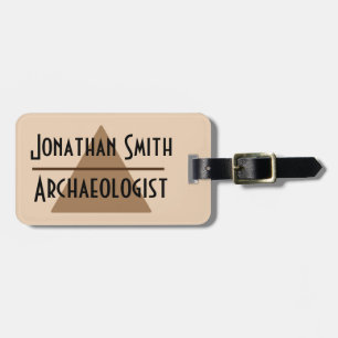 Etiqueta De Bagagem Seu nome personalizado e sua pirâmide castanho min