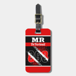 Etiqueta De Bagagem Seu nome / Sinalizador de padrão de ponto 868