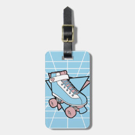 Etiqueta De Bagagem Seu Skate Gear Pastel Azul Rollerskate
